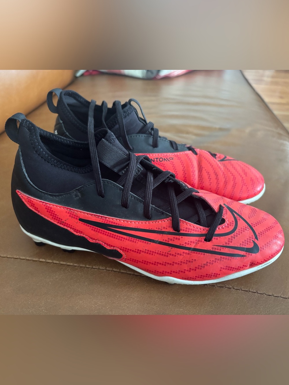 Nike Kids Red and Black Soccer Cleats - Youth Turf Shoes